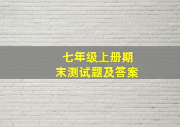 七年级上册期末测试题及答案