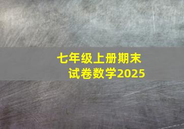 七年级上册期末试卷数学2025