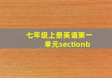 七年级上册英语第一单元sectionb