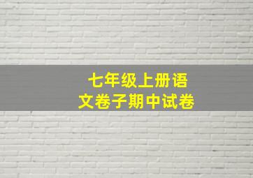 七年级上册语文卷子期中试卷