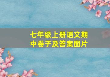 七年级上册语文期中卷子及答案图片