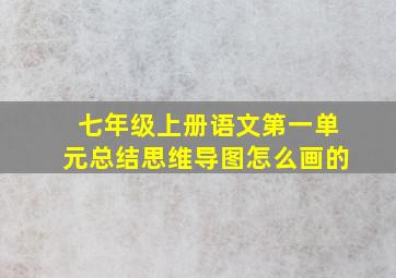 七年级上册语文第一单元总结思维导图怎么画的