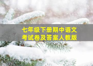 七年级下册期中语文考试卷及答案人教版