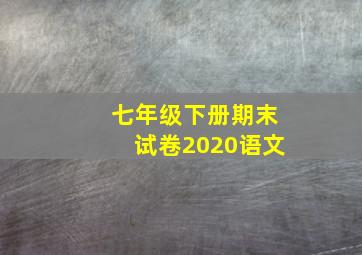 七年级下册期末试卷2020语文