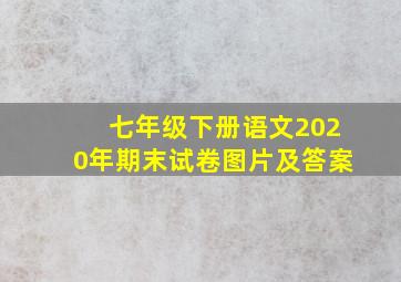 七年级下册语文2020年期末试卷图片及答案