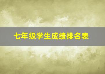 七年级学生成绩排名表