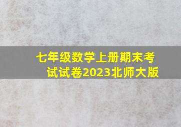 七年级数学上册期末考试试卷2023北师大版