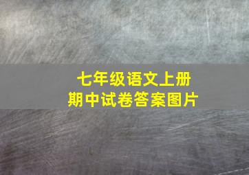 七年级语文上册期中试卷答案图片