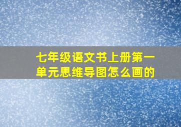 七年级语文书上册第一单元思维导图怎么画的