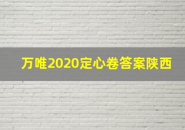 万唯2020定心卷答案陕西