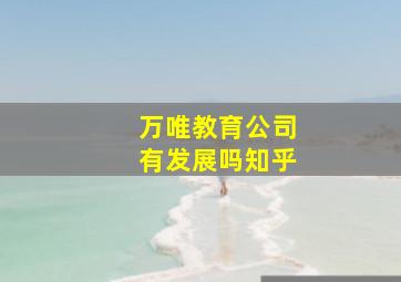 万唯教育公司有发展吗知乎