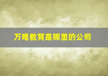 万唯教育是哪里的公司