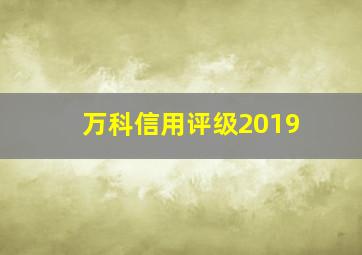 万科信用评级2019