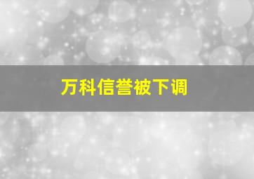 万科信誉被下调