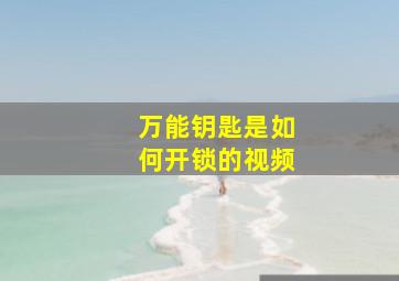 万能钥匙是如何开锁的视频