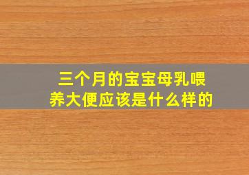 三个月的宝宝母乳喂养大便应该是什么样的