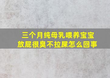 三个月纯母乳喂养宝宝放屁很臭不拉屎怎么回事