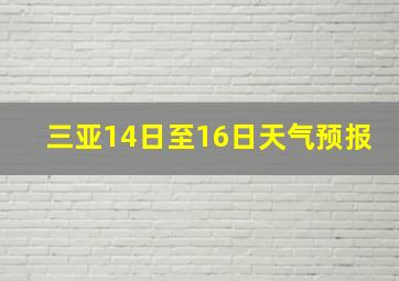 三亚14日至16日天气预报