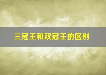 三冠王和双冠王的区别