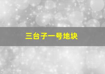 三台子一号地块