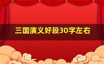 三国演义好段30字左右