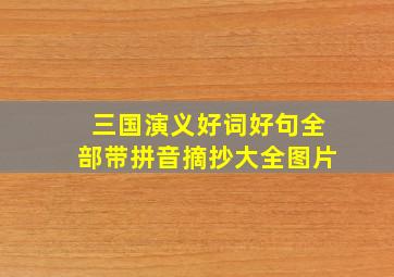 三国演义好词好句全部带拼音摘抄大全图片