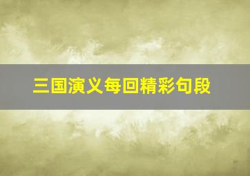 三国演义每回精彩句段