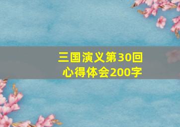 三国演义第30回心得体会200字