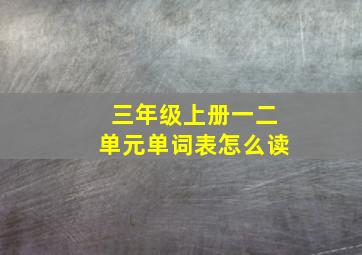 三年级上册一二单元单词表怎么读