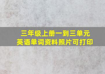 三年级上册一到三单元英语单词资料照片可打印