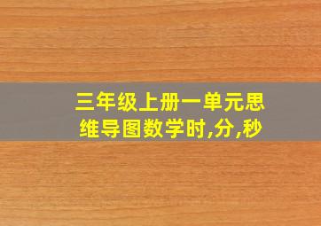 三年级上册一单元思维导图数学时,分,秒