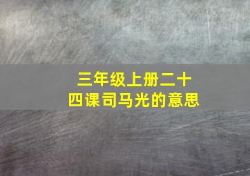 三年级上册二十四课司马光的意思