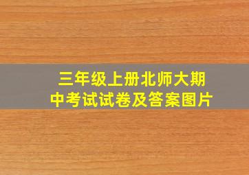 三年级上册北师大期中考试试卷及答案图片