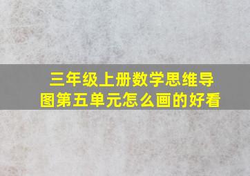 三年级上册数学思维导图第五单元怎么画的好看