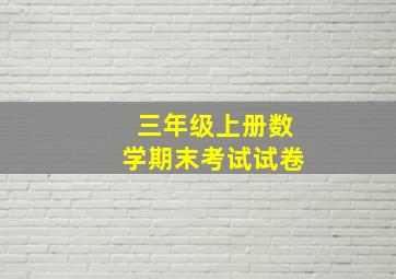 三年级上册数学期末考试试卷