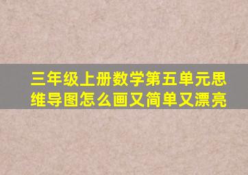 三年级上册数学第五单元思维导图怎么画又简单又漂亮