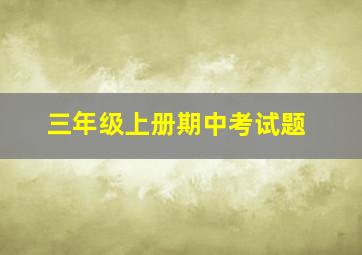 三年级上册期中考试题