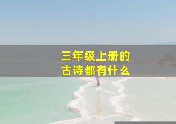 三年级上册的古诗都有什么