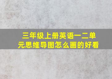 三年级上册英语一二单元思维导图怎么画的好看