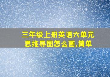 三年级上册英语六单元思维导图怎么画,简单