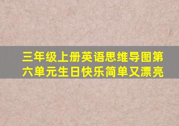 三年级上册英语思维导图第六单元生日快乐简单又漂亮