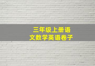 三年级上册语文数学英语卷子