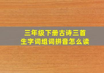 三年级下册古诗三首生字词组词拼音怎么读