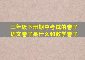 三年级下册期中考试的卷子语文卷子是什么和数学卷子