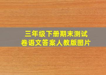 三年级下册期末测试卷语文答案人教版图片