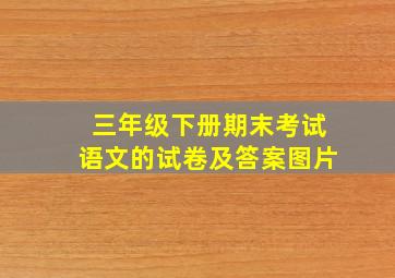 三年级下册期末考试语文的试卷及答案图片