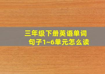 三年级下册英语单词句子1~6单元怎么读