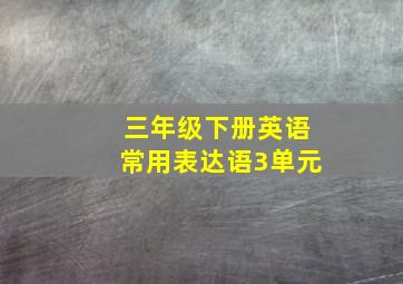 三年级下册英语常用表达语3单元