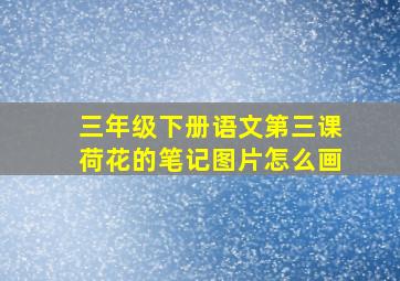 三年级下册语文第三课荷花的笔记图片怎么画