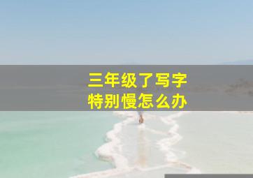 三年级了写字特别慢怎么办